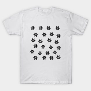 Black flowers pattern T-Shirt